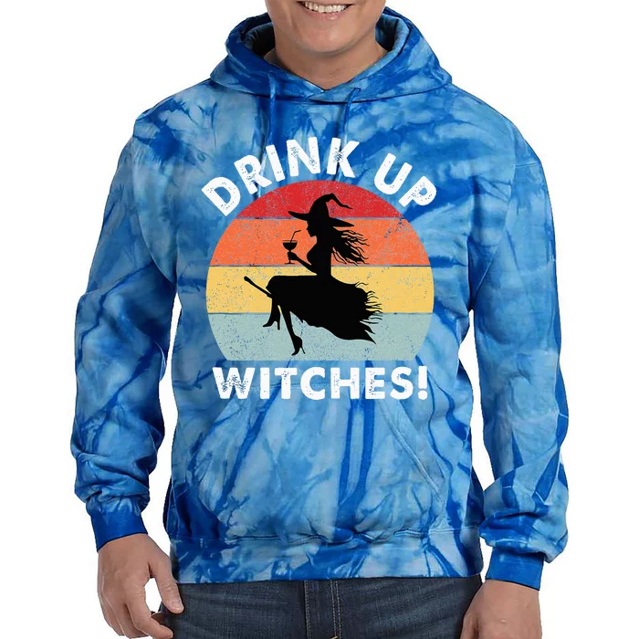 Bartender Halloween Drink Up Witches Tie Dye Hoodie