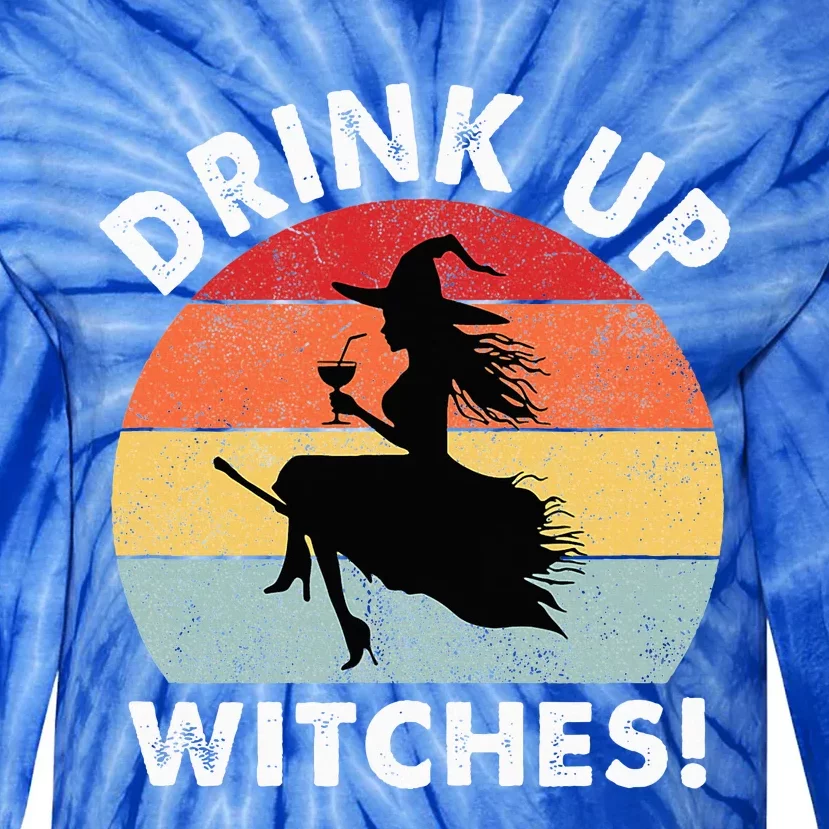 Bartender Halloween Drink Up Witches Tie-Dye Long Sleeve Shirt