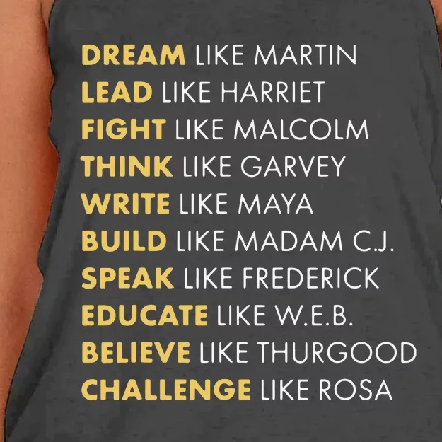 Black History Dream Like Martin Women's Knotted Racerback Tank