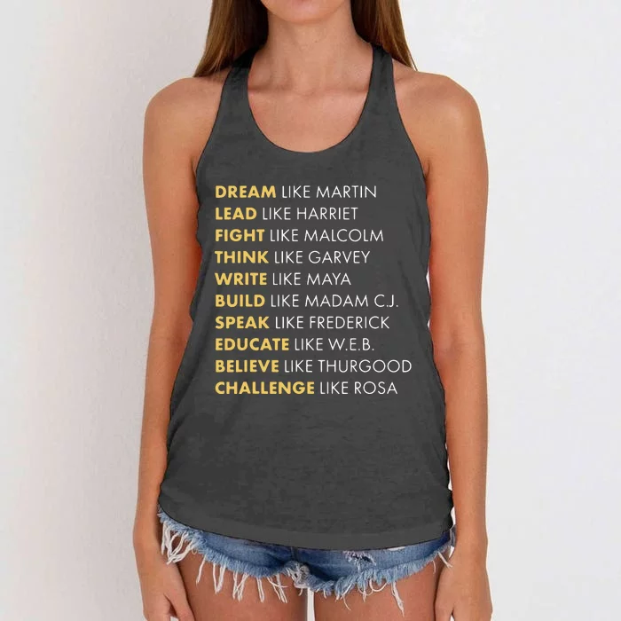 Black History Dream Like Martin Women's Knotted Racerback Tank