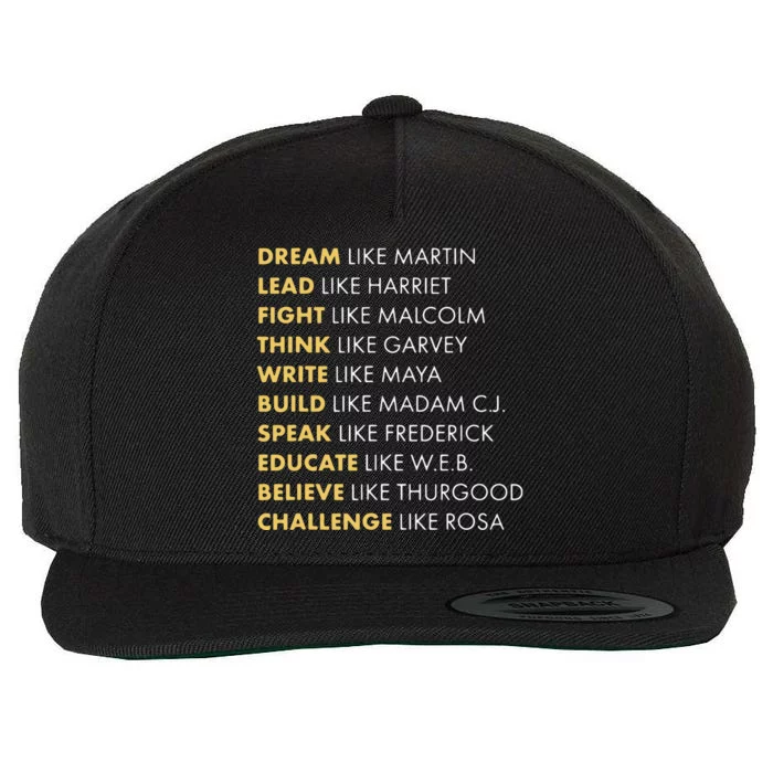 Black History Dream Like Martin Wool Snapback Cap