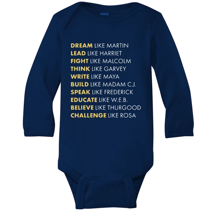 Black History Dream Like Martin Baby Long Sleeve Bodysuit