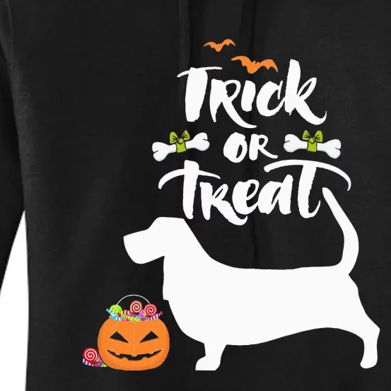 Basset Hound Dog Halloween Costume Trick or Treat Fun Women's Pullover Hoodie