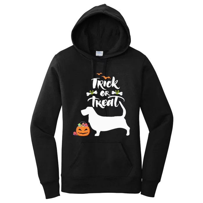 Basset Hound Dog Halloween Costume Trick or Treat Fun Women's Pullover Hoodie