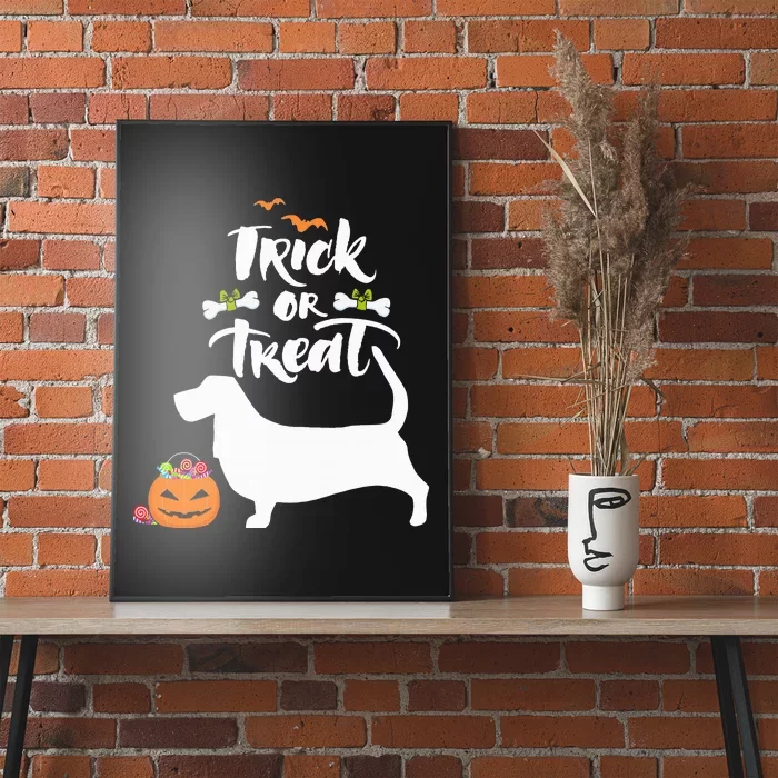 Basset Hound Dog Halloween Costume Trick or Treat Fun Poster