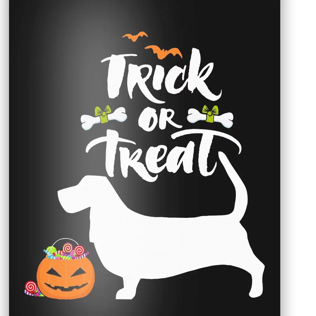 Basset Hound Dog Halloween Costume Trick or Treat Fun Poster