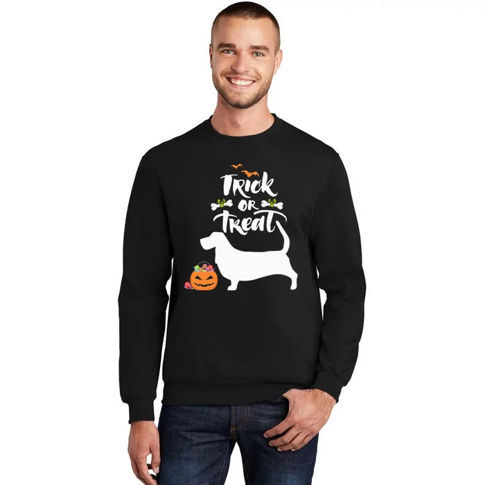 Basset Hound Dog Halloween Costume Trick or Treat Fun Tall Sweatshirt