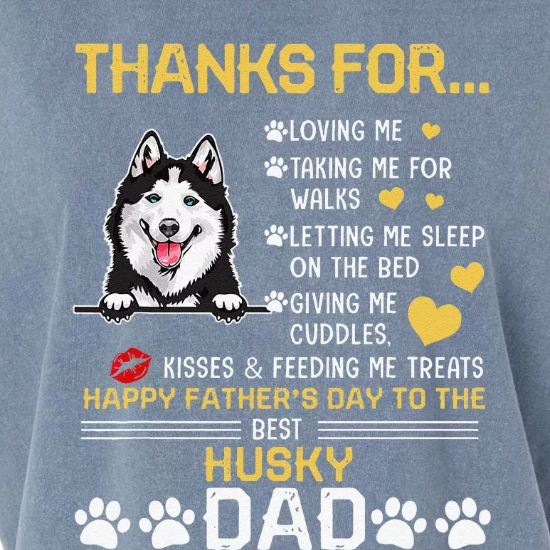 Best Husky Dog Dad Lover Happy Fathers Day Garment-Dyed Women's Muscle Tee