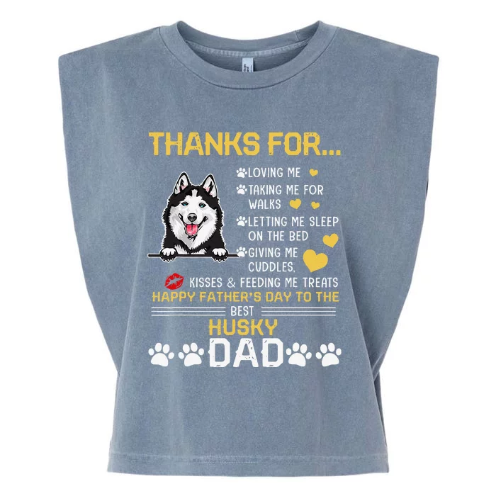 Best Husky Dog Dad Lover Happy Fathers Day Garment-Dyed Women's Muscle Tee