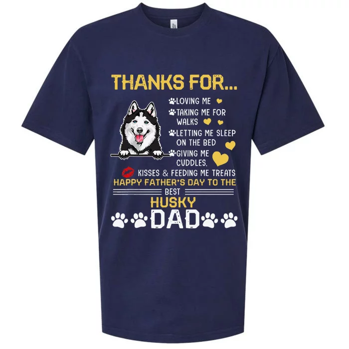 Best Husky Dog Dad Lover Happy Fathers Day Sueded Cloud Jersey T-Shirt