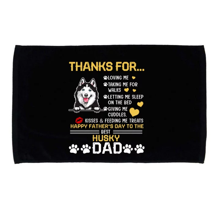 Best Husky Dog Dad Lover Happy FatherS Day Microfiber Hand Towel