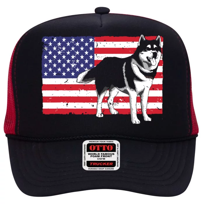 Best Husky Design For Men Women Siberian Husky Pet Dog Lover High Crown Mesh Trucker Hat