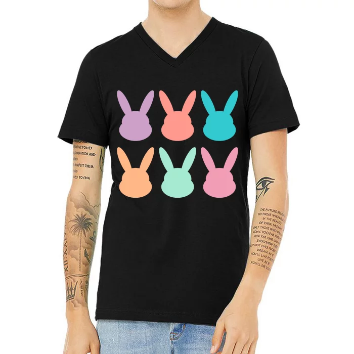 Bunny Head Easter Holiday V-Neck T-Shirt