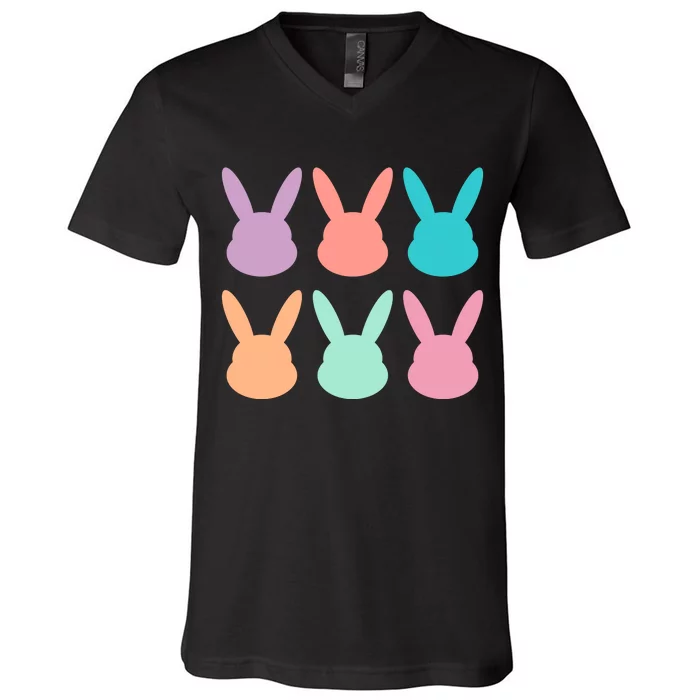 Bunny Head Easter Holiday V-Neck T-Shirt