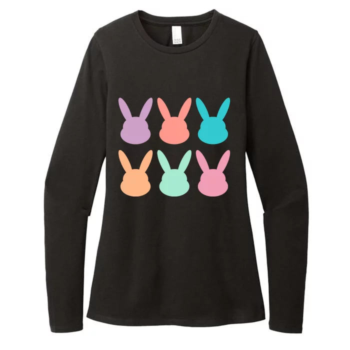 Bunny Head Easter Holiday Womens CVC Long Sleeve Shirt