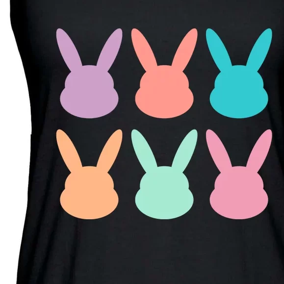 Bunny Head Easter Holiday Ladies Essential Flowy Tank