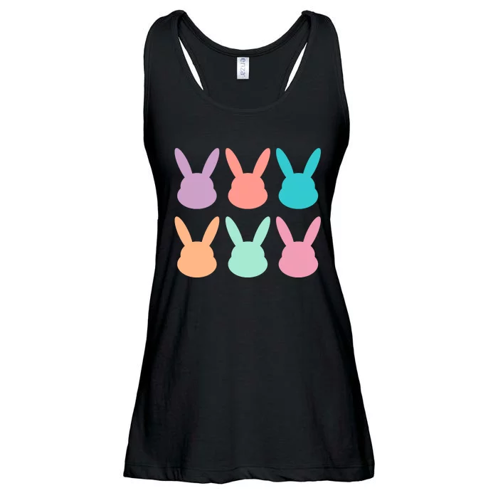 Bunny Head Easter Holiday Ladies Essential Flowy Tank