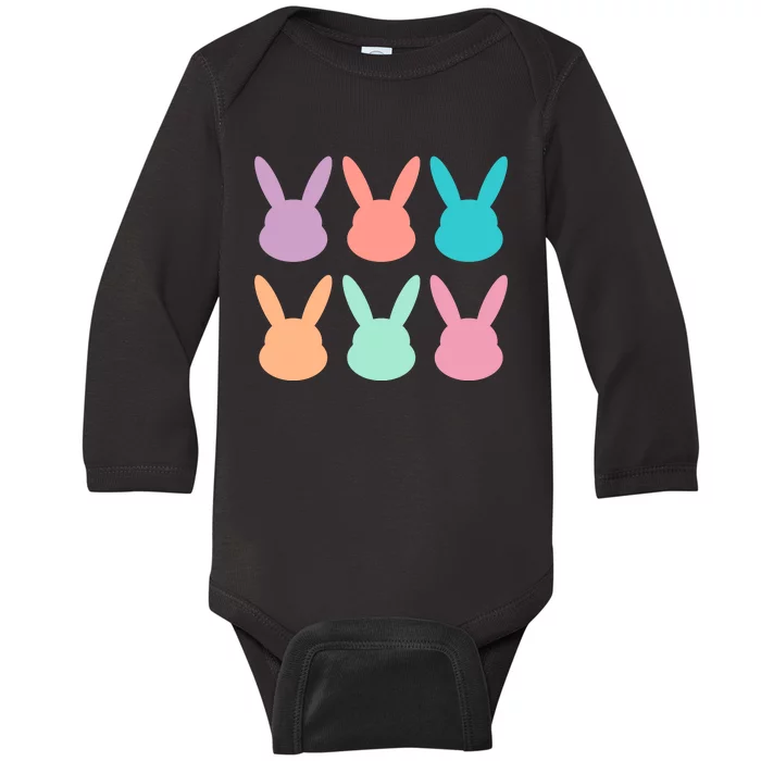 Bunny Head Easter Holiday Baby Long Sleeve Bodysuit