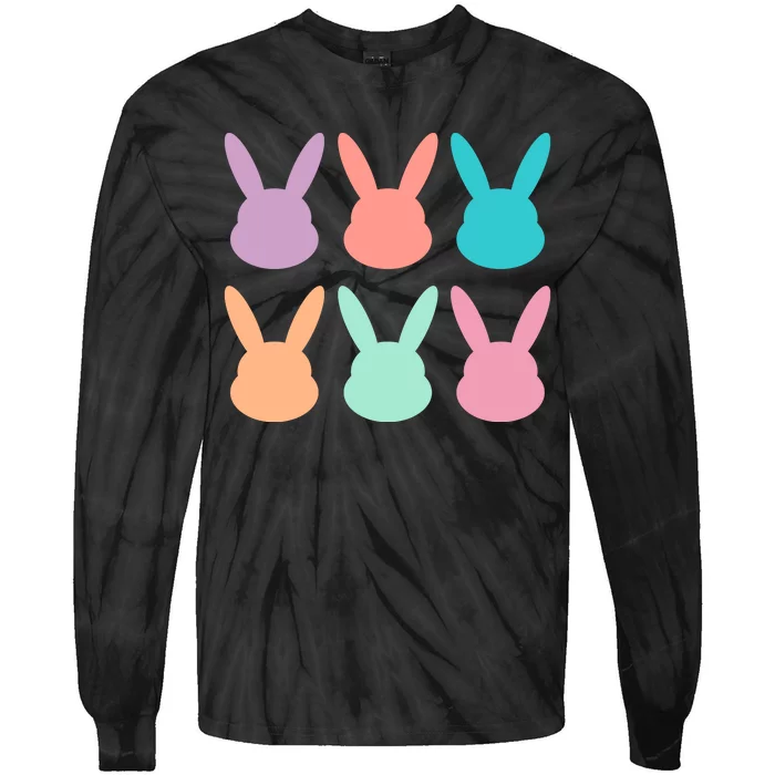 Bunny Head Easter Holiday Tie-Dye Long Sleeve Shirt