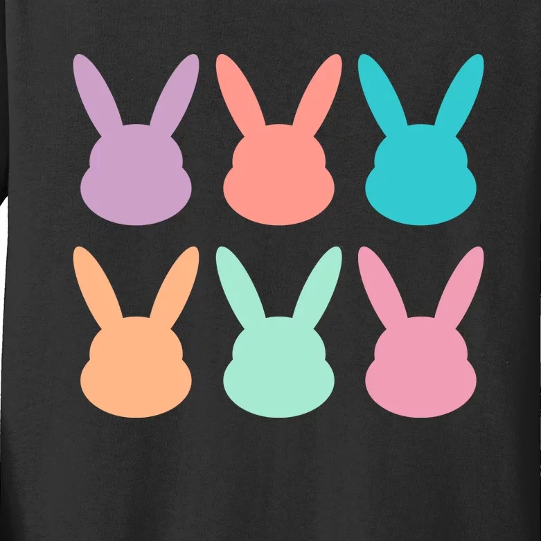 Bunny Head Easter Holiday Kids Long Sleeve Shirt