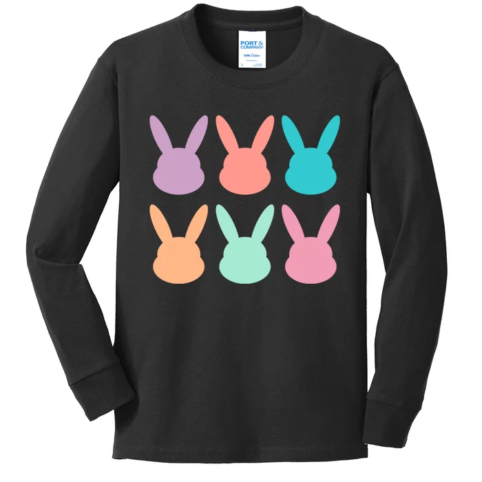 Bunny Head Easter Holiday Kids Long Sleeve Shirt