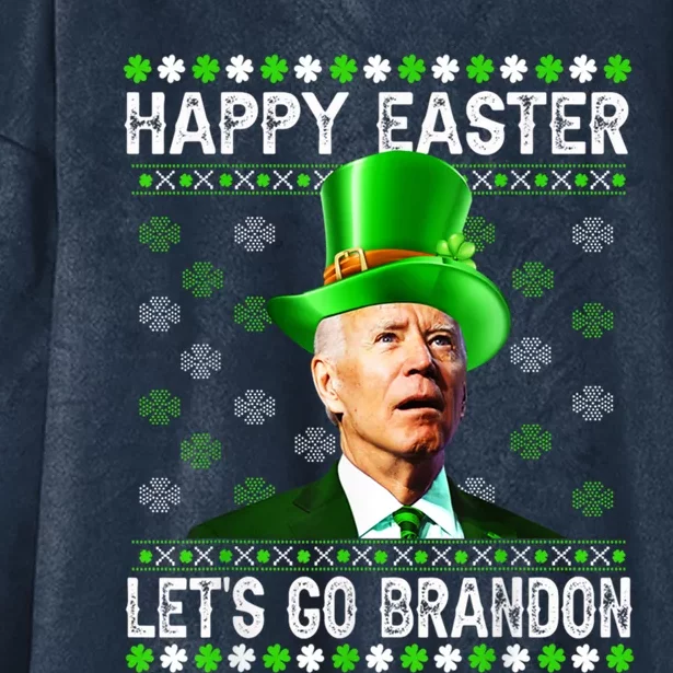 Biden Happy Easter Lets Go Brandon St PactrickS Day Ugly Great Gift Hooded Wearable Blanket