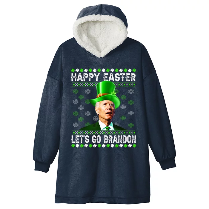 Biden Happy Easter Lets Go Brandon St PactrickS Day Ugly Great Gift Hooded Wearable Blanket