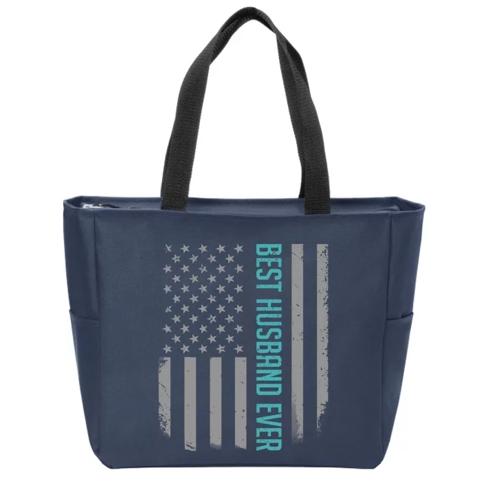 Best Husband Ever American Flag Gifts For Father's Day Zip Tote Bag