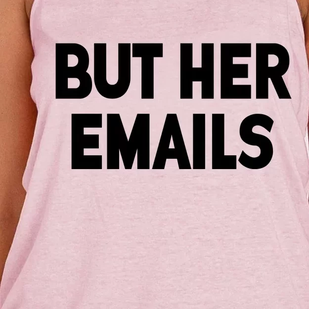 But Her Emails Women's Knotted Racerback Tank