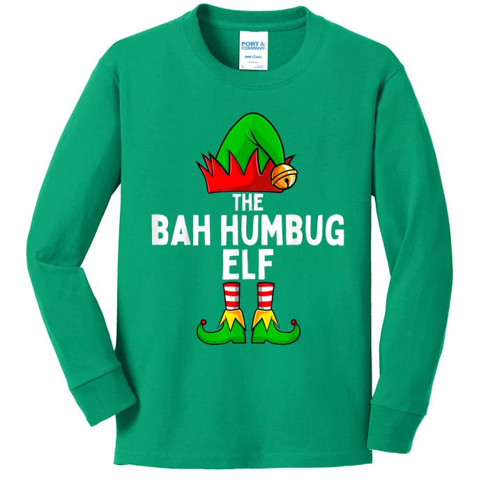 Bah Humbug Elf Matching Family Christmas Kids Long Sleeve Shirt