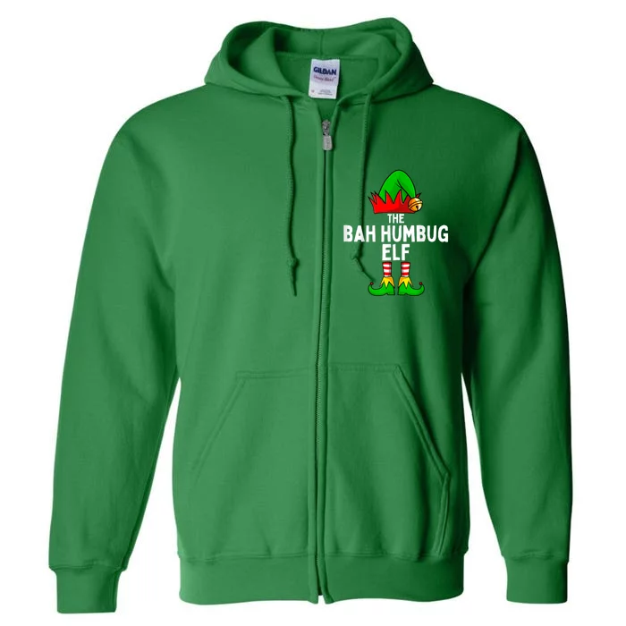 Bah Humbug Elf Matching Family Christmas Full Zip Hoodie