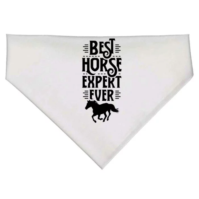 Best Horse Expert Ever Equestrian Lover Riding Rider Cute Gift USA-Made Doggie Bandana