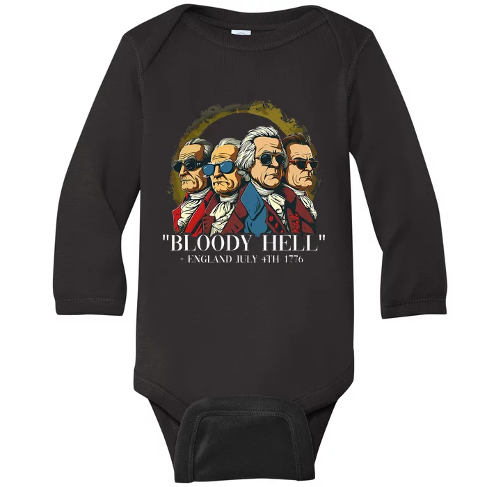 Bloody Hell England July 4th 1776 Baby Long Sleeve Bodysuit