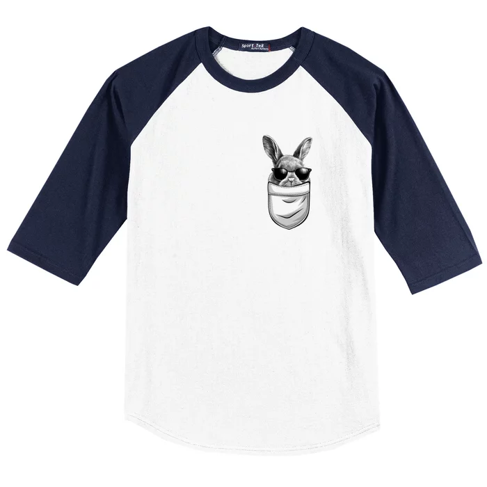 Bunny Happy Easter Shirts For Bunny Pocket Baseball Sleeve Shirt