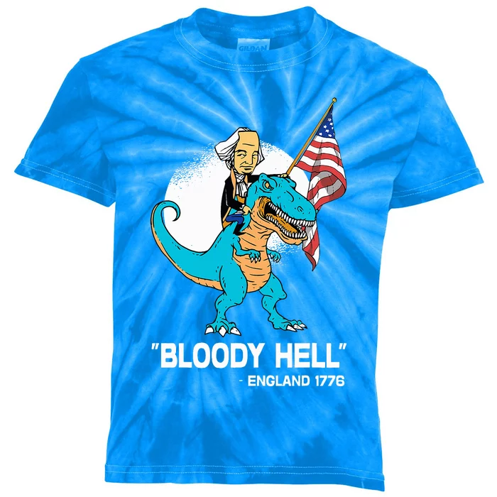 Bloody Hell England July 4th 1776 Kids Tie-Dye T-Shirt