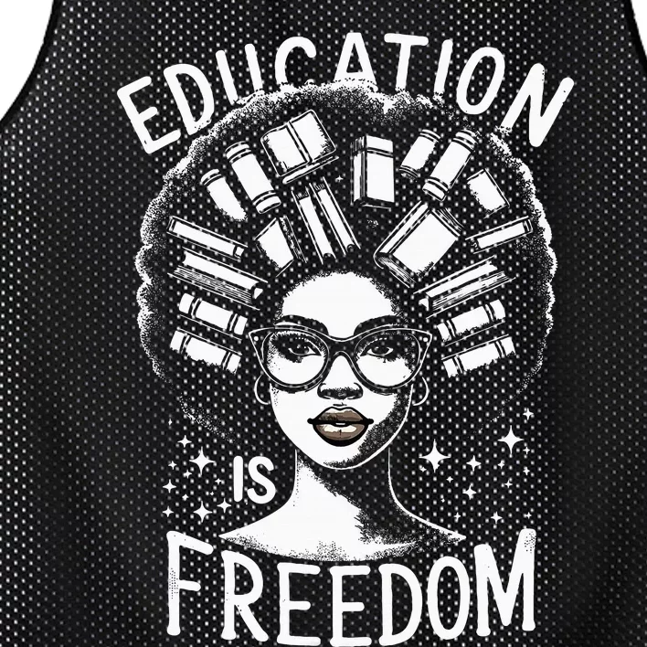 Black History Education Is Freedom Books Mesh Reversible Basketball Jersey Tank