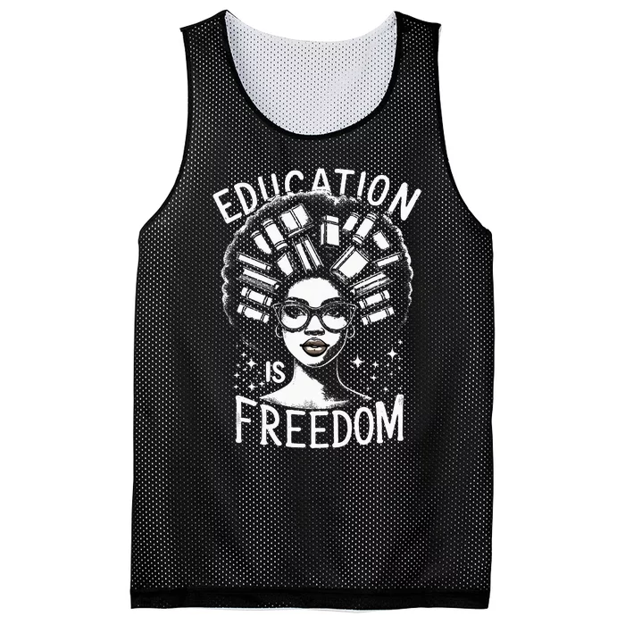 Black History Education Is Freedom Books Mesh Reversible Basketball Jersey Tank