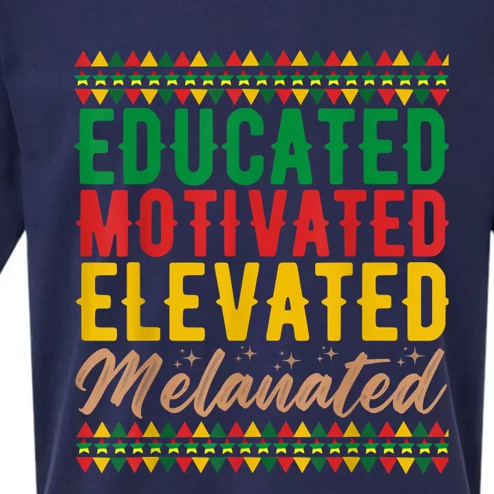 Black History Educated Motivated Elevated Melanated Sueded Cloud Jersey T-Shirt