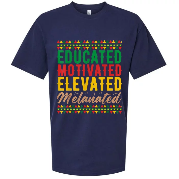 Black History Educated Motivated Elevated Melanated Sueded Cloud Jersey T-Shirt