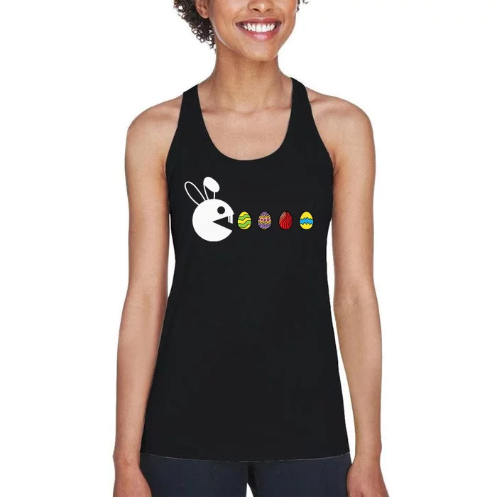 Bunny Happy Easter Egg Hunting Video-Game Gamer Women's Racerback Tank