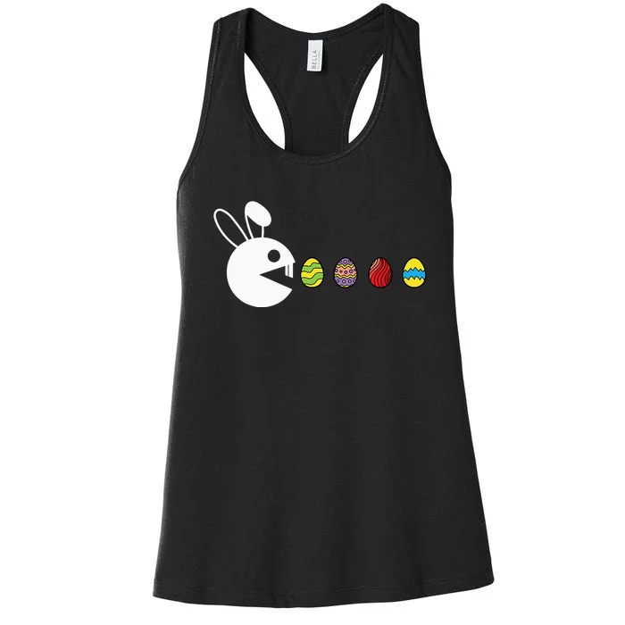 Bunny Happy Easter Egg Hunting Video-Game Gamer Women's Racerback Tank