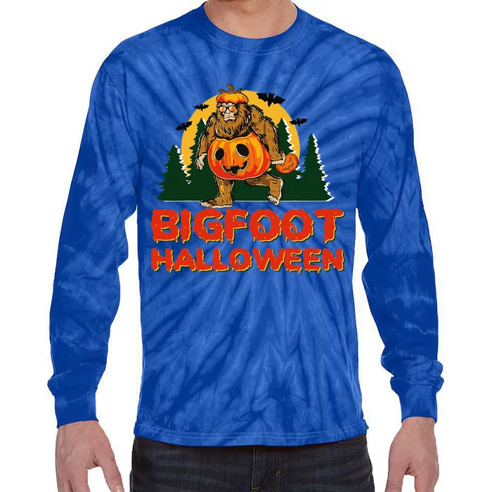 Bigfoot Halloween Funny Halloween Costume Tie-Dye Long Sleeve Shirt