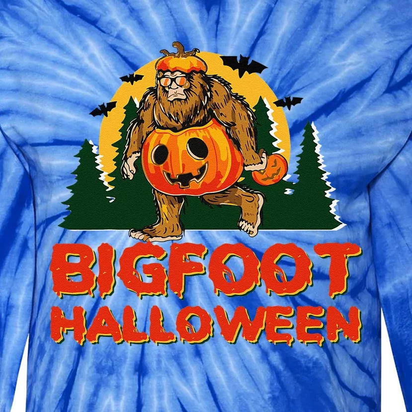 Bigfoot Halloween Funny Halloween Costume Tie-Dye Long Sleeve Shirt