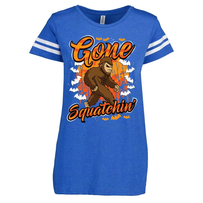 Bigfoot Halloween Funny Sasquatch Enza Ladies Jersey Football T-Shirt