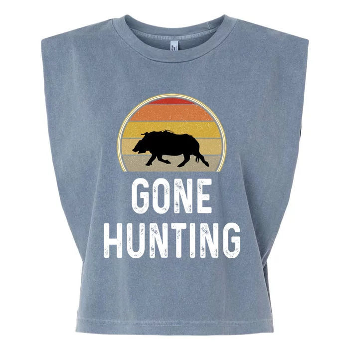 Boar Hunter Funny Gift Funny Hog Gone Hunting Great Gift Retro Vintage Funny Gif Garment-Dyed Women's Muscle Tee