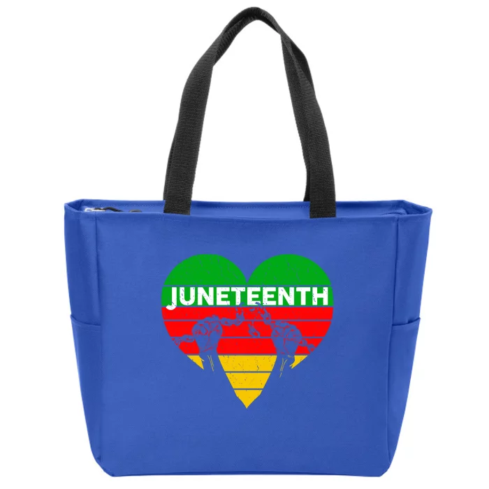 Black History Freedom Juneteenth African American Melanin Gift Zip Tote Bag