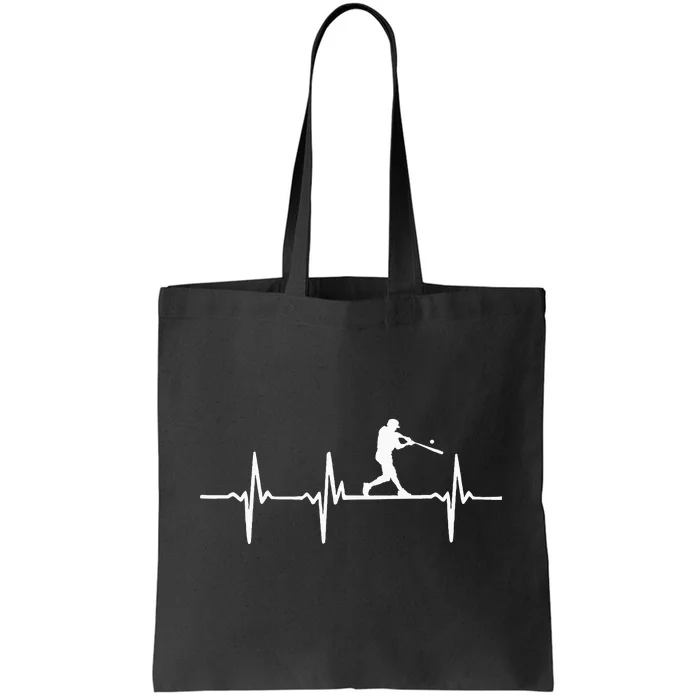 Baseball Heartbeat For Baseball Players And Fans Tote Bag