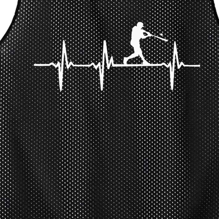 Baseball Heartbeat For Baseball Players And Fans Mesh Reversible Basketball Jersey Tank