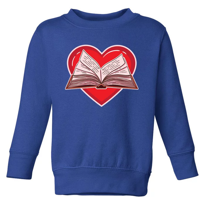 Book Heart For Librarian Valentines Day Gift Toddler Sweatshirt