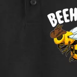 Bee Haw Funny Cowboy Wild West Honey Beekeeping Dry Zone Grid Performance Polo